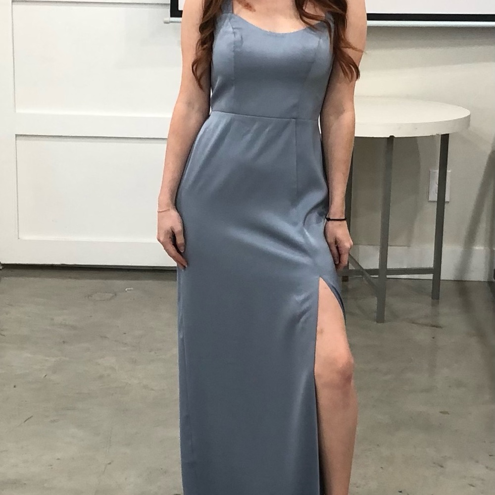 Dusty blue bridesmaid dress